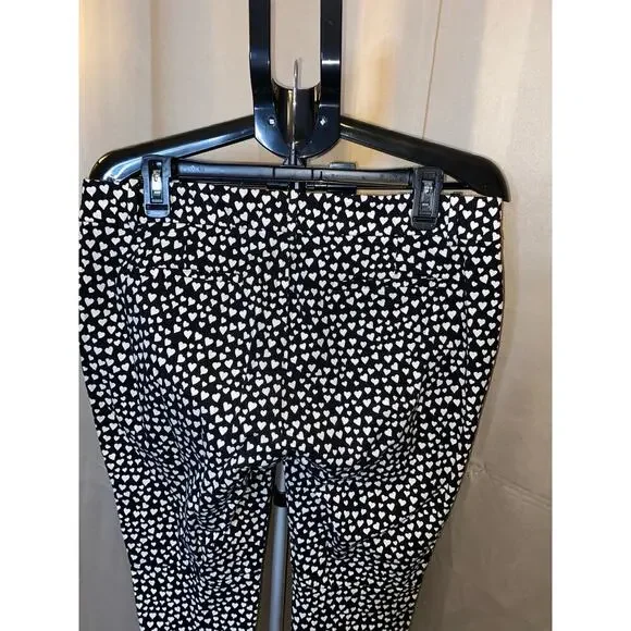 J.Crew Mercantile Heart Print Ankle Pants Size 12 Side Zip Cropped - Picture 5 of 8